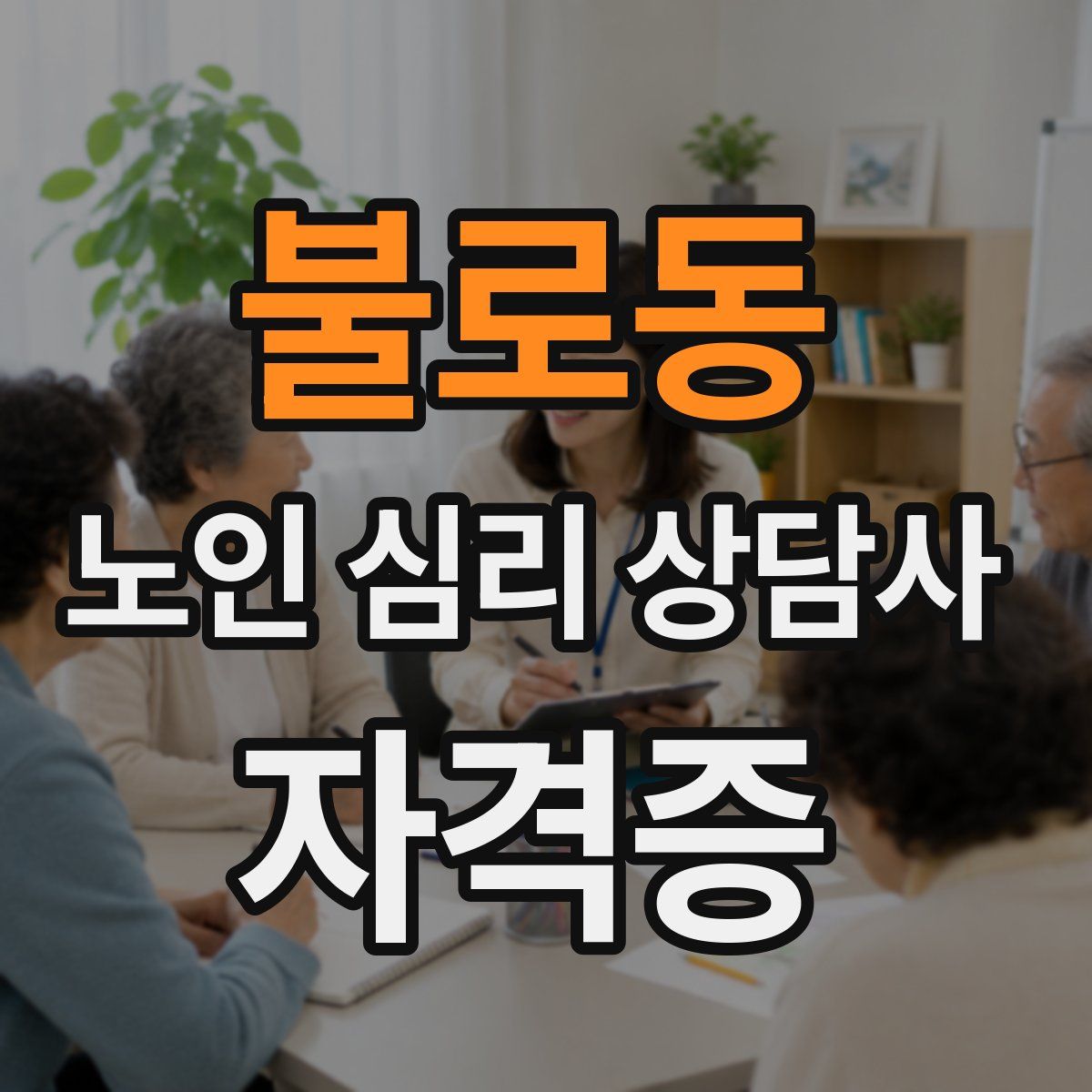 불로동 노인 심리 상담사 자격증