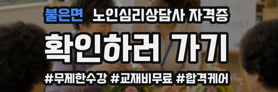 불은면 노인 심리 상담사 자격증