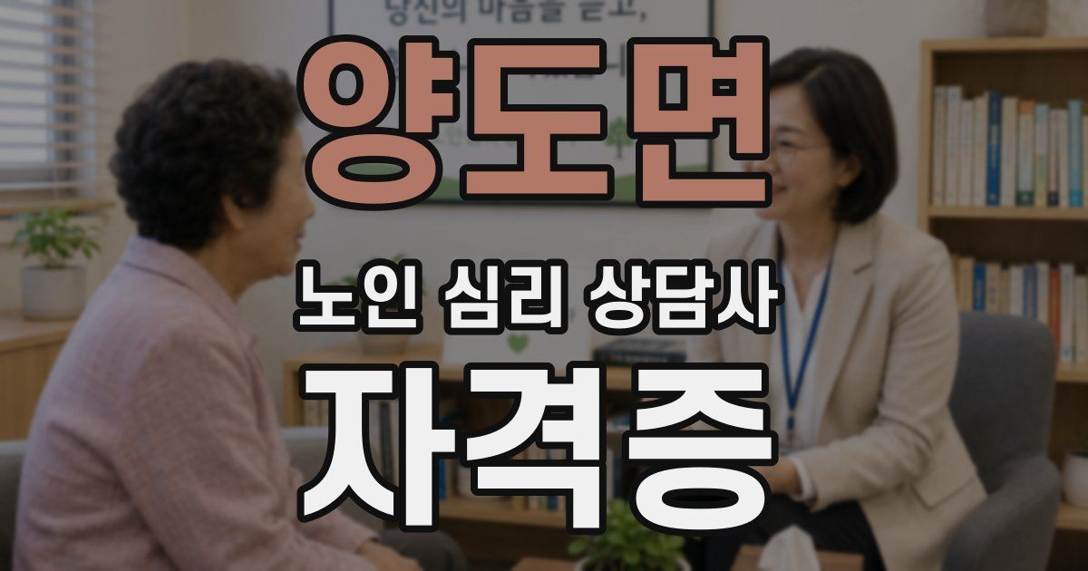 양도면 노인 심리 상담사 자격증