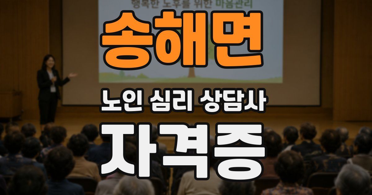 송해면 노인 심리 상담사 자격증