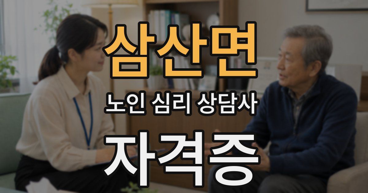 삼산면 노인 심리 상담사 자격증