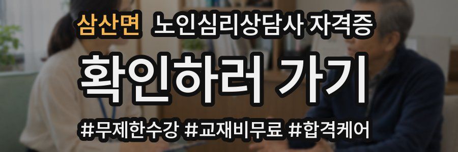 삼산면 노인 심리 상담사 자격증