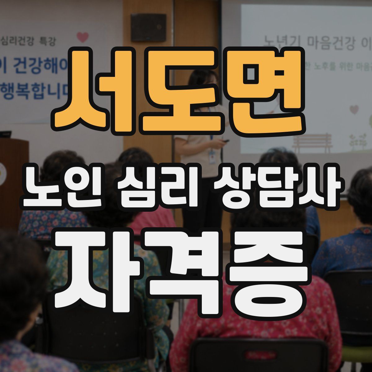 서도면 노인 심리 상담사 자격증