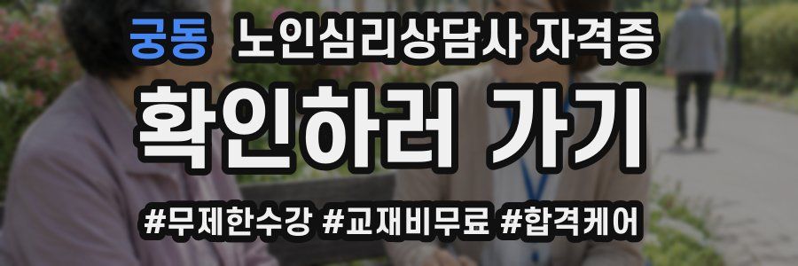 궁동 노인 심리 상담사 자격증