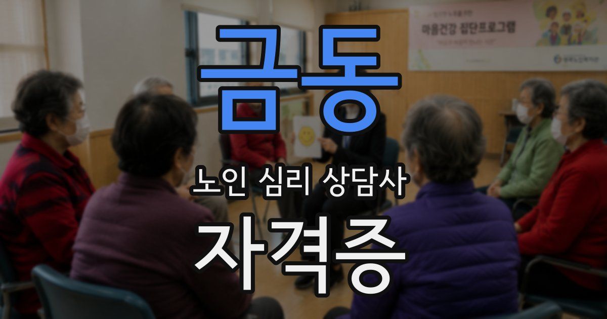 금동 노인 심리 상담사 자격증