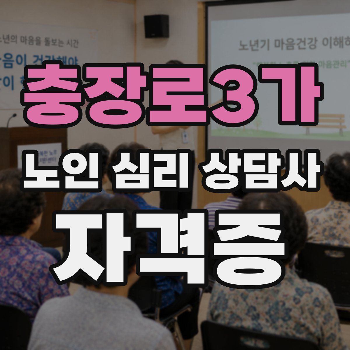 충장로3가 노인 심리 상담사 자격증