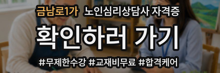 금남로1가 노인 심리 상담사 자격증