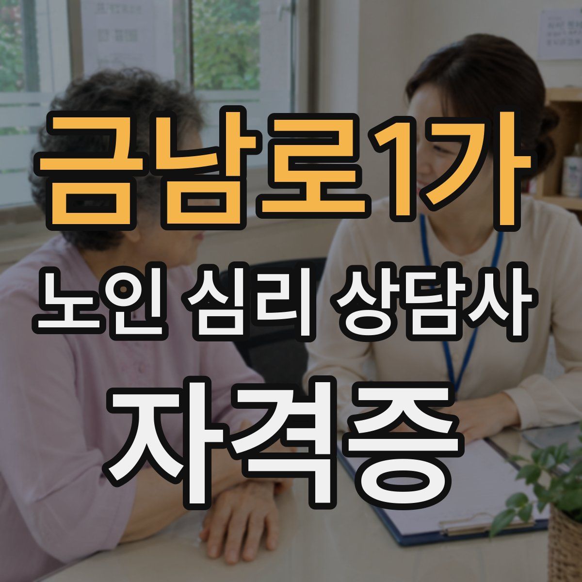 금남로1가 노인 심리 상담사 자격증