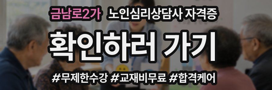 금남로2가 노인 심리 상담사 자격증