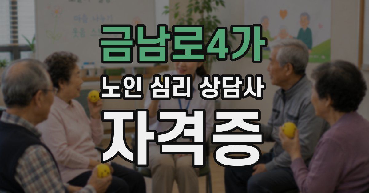 금남로4가 노인 심리 상담사 자격증
