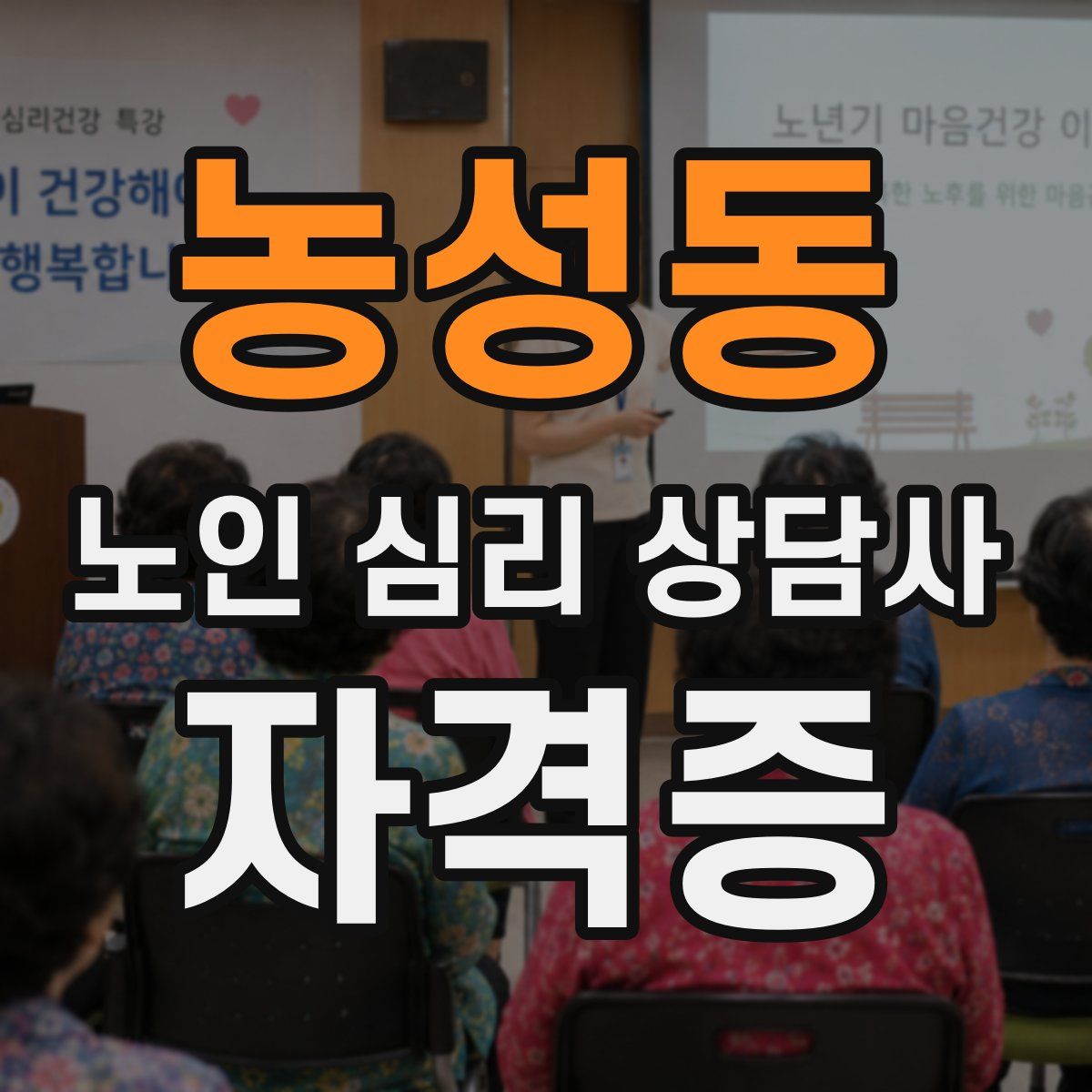 농성동 노인 심리 상담사 자격증