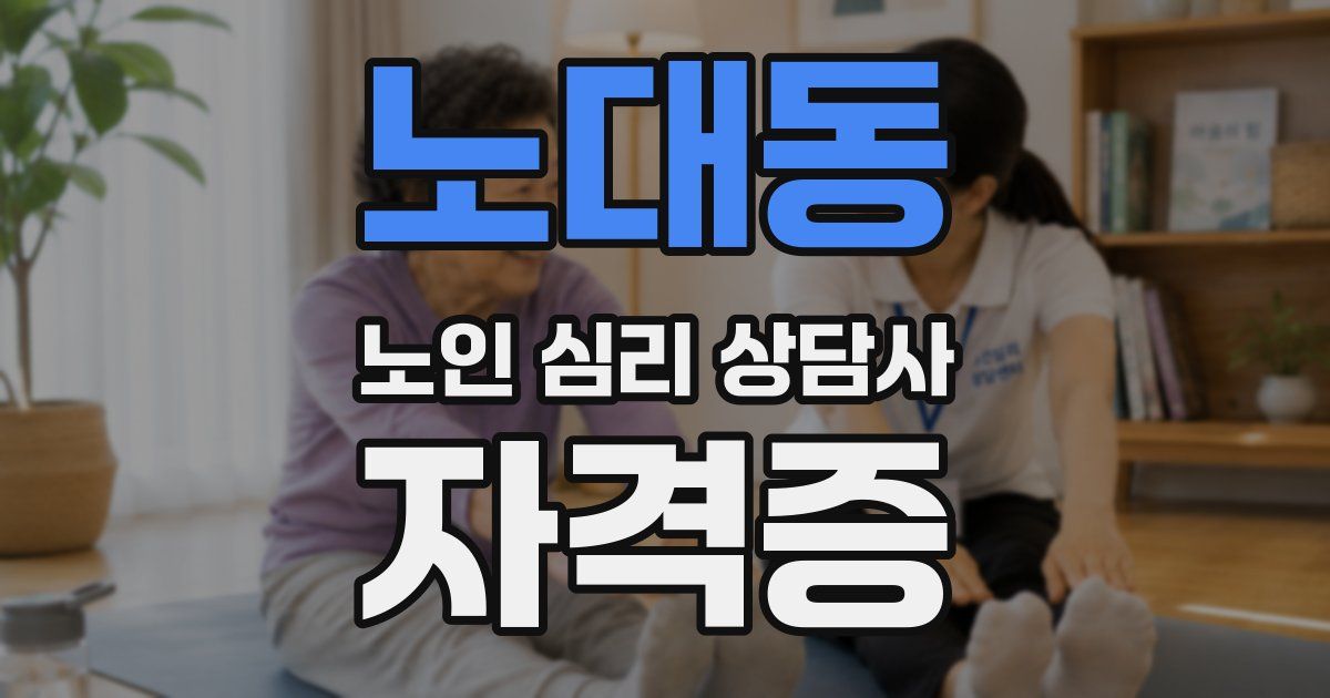 노대동 노인 심리 상담사 자격증