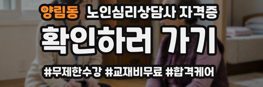 양림동 노인 심리 상담사 자격증