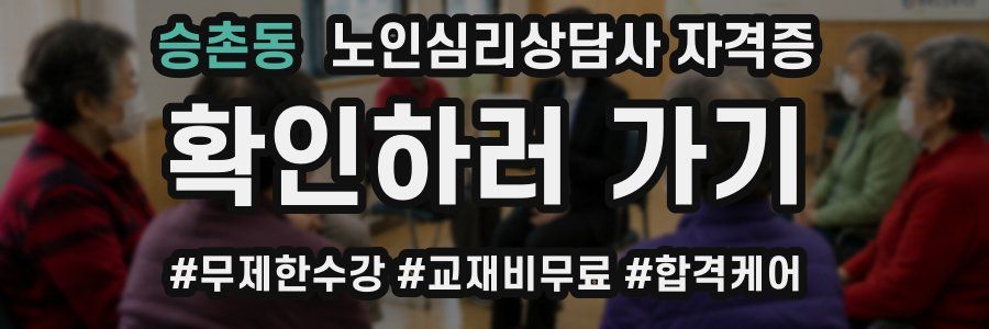 승촌동 노인 심리 상담사 자격증