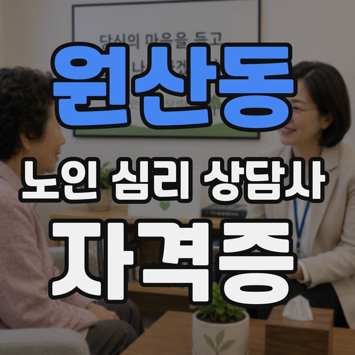 원산동 노인 심리 상담사 자격증