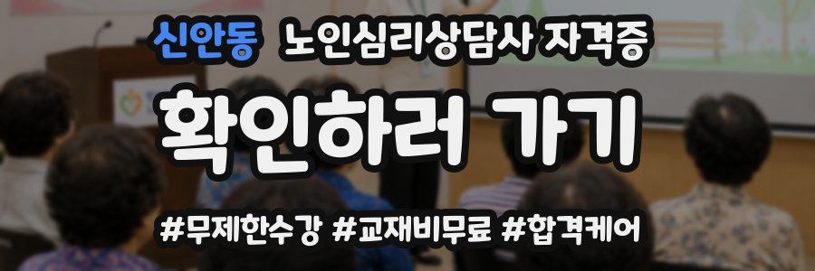 신안동 노인 심리 상담사 자격증