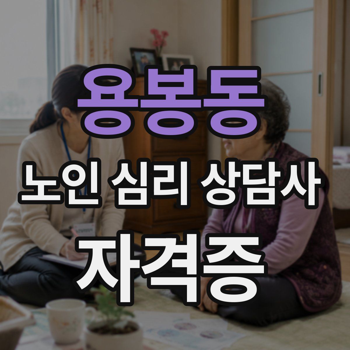 용봉동 노인 심리 상담사 자격증