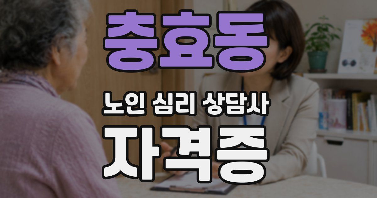 충효동 노인 심리 상담사 자격증