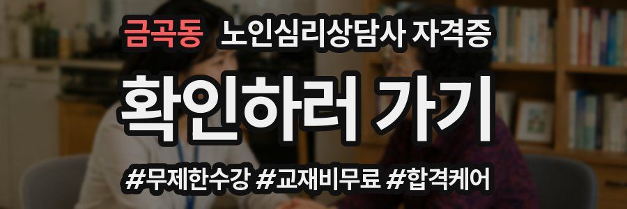 금곡동 노인 심리 상담사 자격증