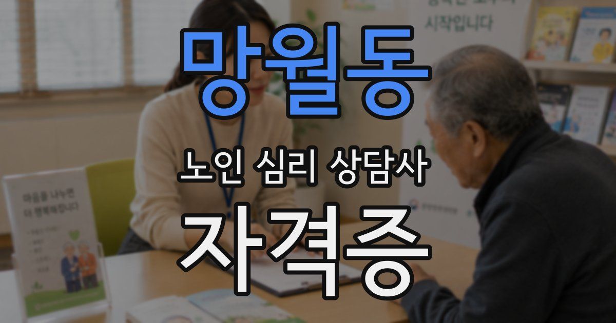 망월동 노인 심리 상담사 자격증