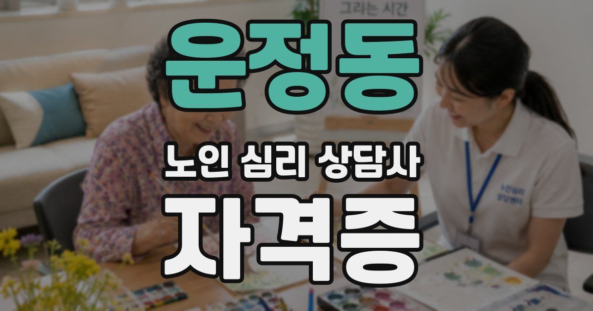운정동 노인 심리 상담사 자격증