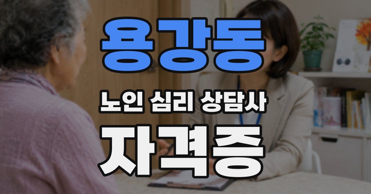 용강동 노인 심리 상담사 자격증
