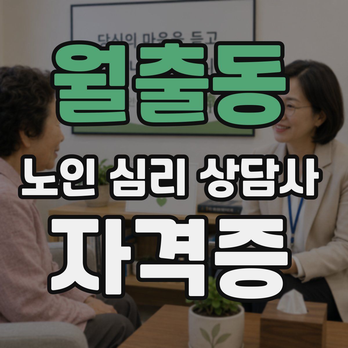 월출동 노인 심리 상담사 자격증