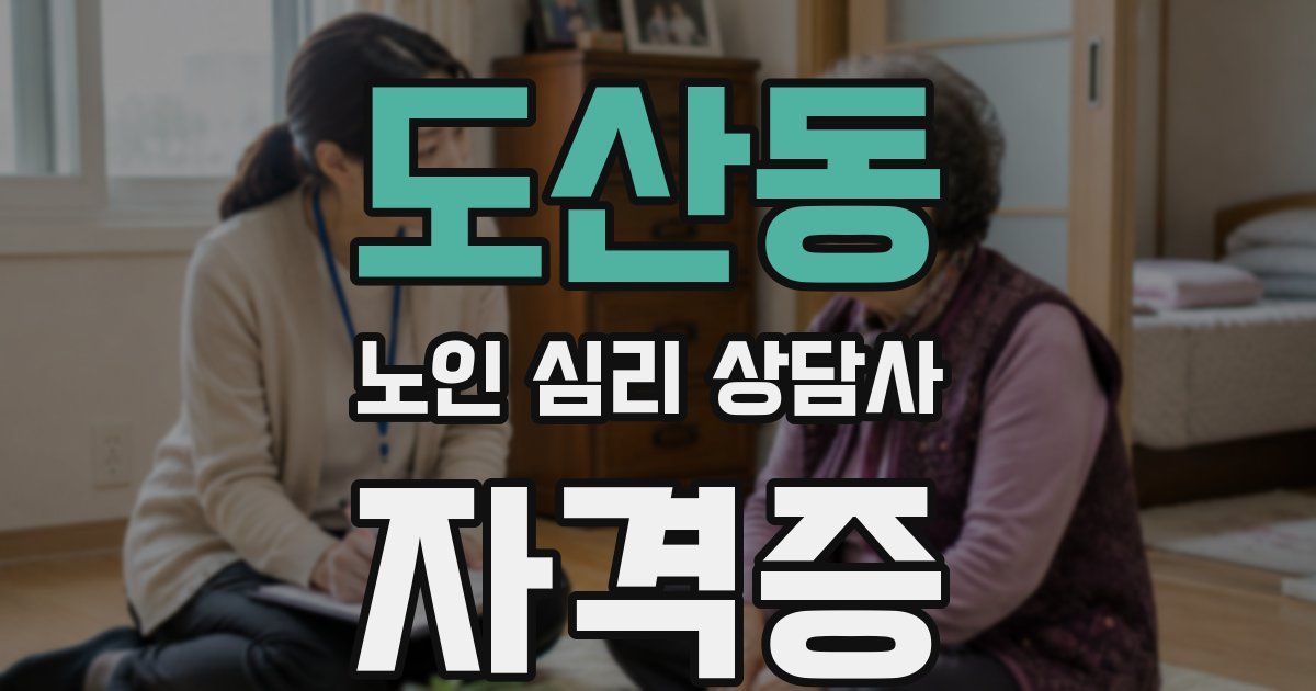 도산동 노인 심리 상담사 자격증
