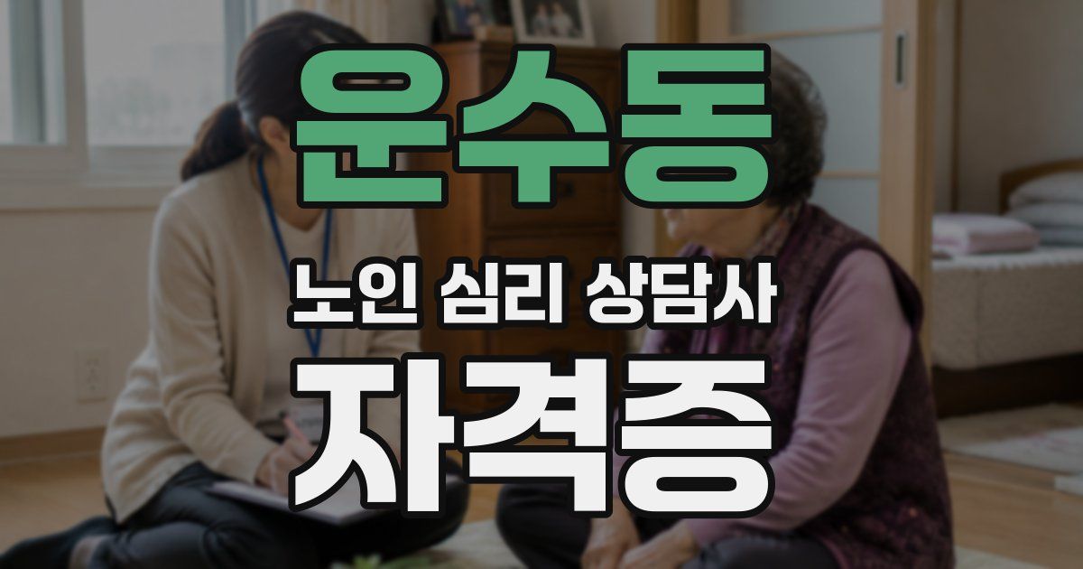 운수동 노인 심리 상담사 자격증
