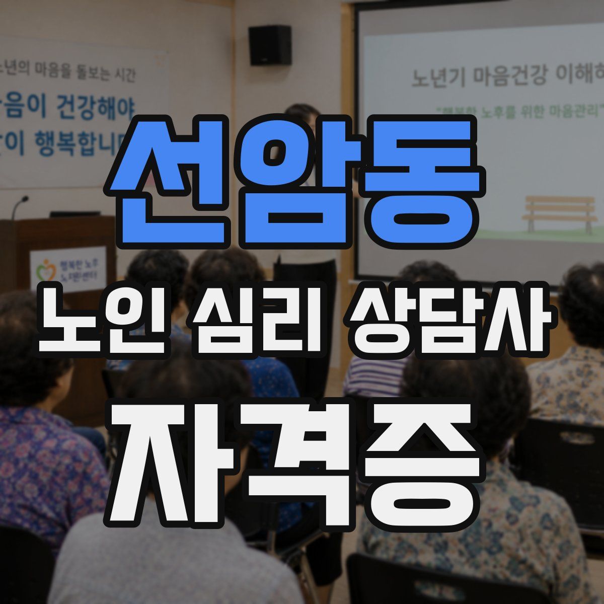 선암동 노인 심리 상담사 자격증