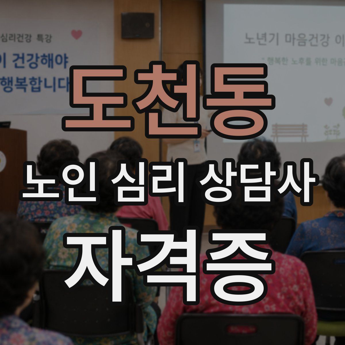 도천동 노인 심리 상담사 자격증