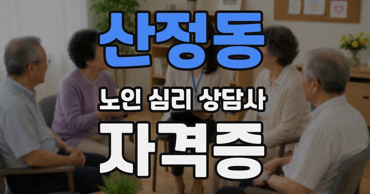 산정동 노인 심리 상담사 자격증