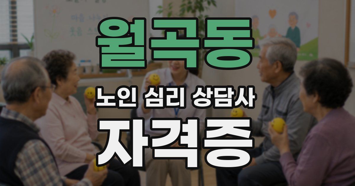 월곡동 노인 심리 상담사 자격증