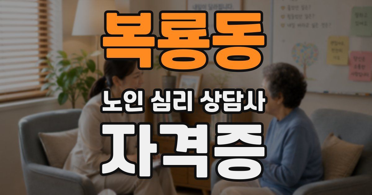 복룡동 노인 심리 상담사 자격증