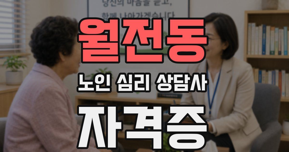 월전동 노인 심리 상담사 자격증