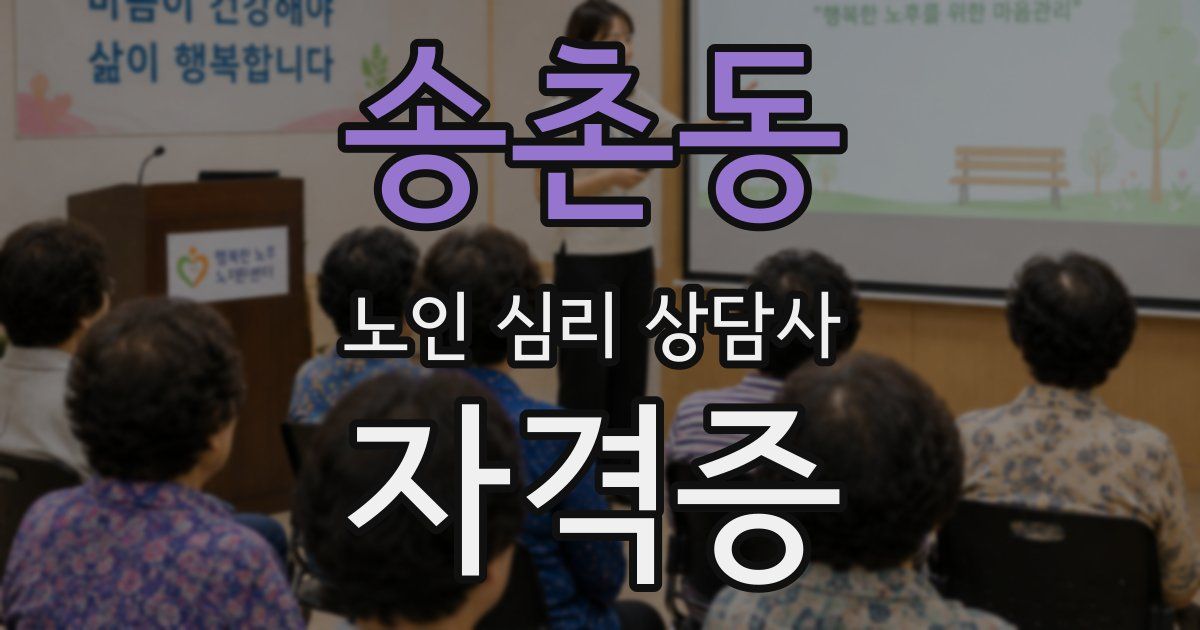 송촌동 노인 심리 상담사 자격증
