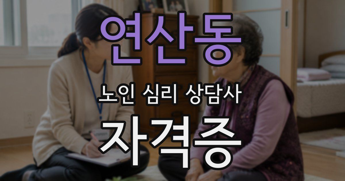 연산동 노인 심리 상담사 자격증