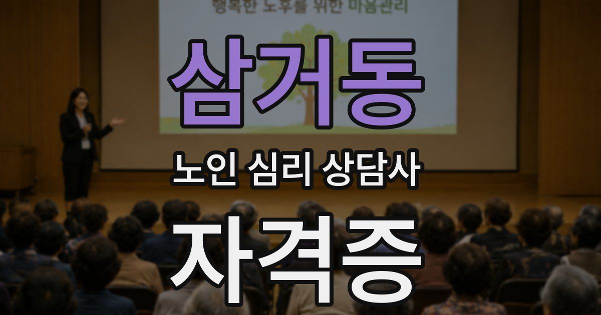 삼거동 노인 심리 상담사 자격증