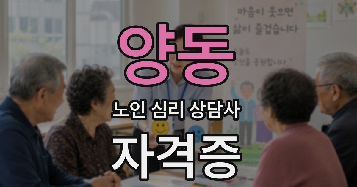 양동 노인 심리 상담사 자격증