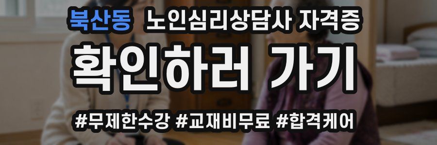 북산동 노인 심리 상담사 자격증