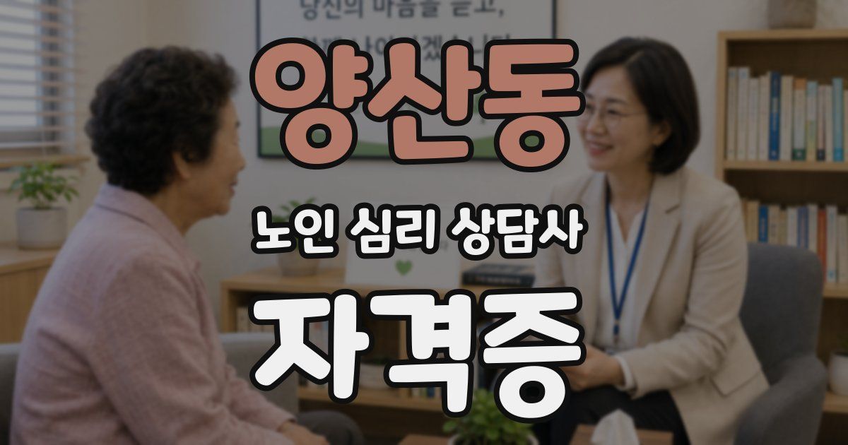 양산동 노인 심리 상담사 자격증