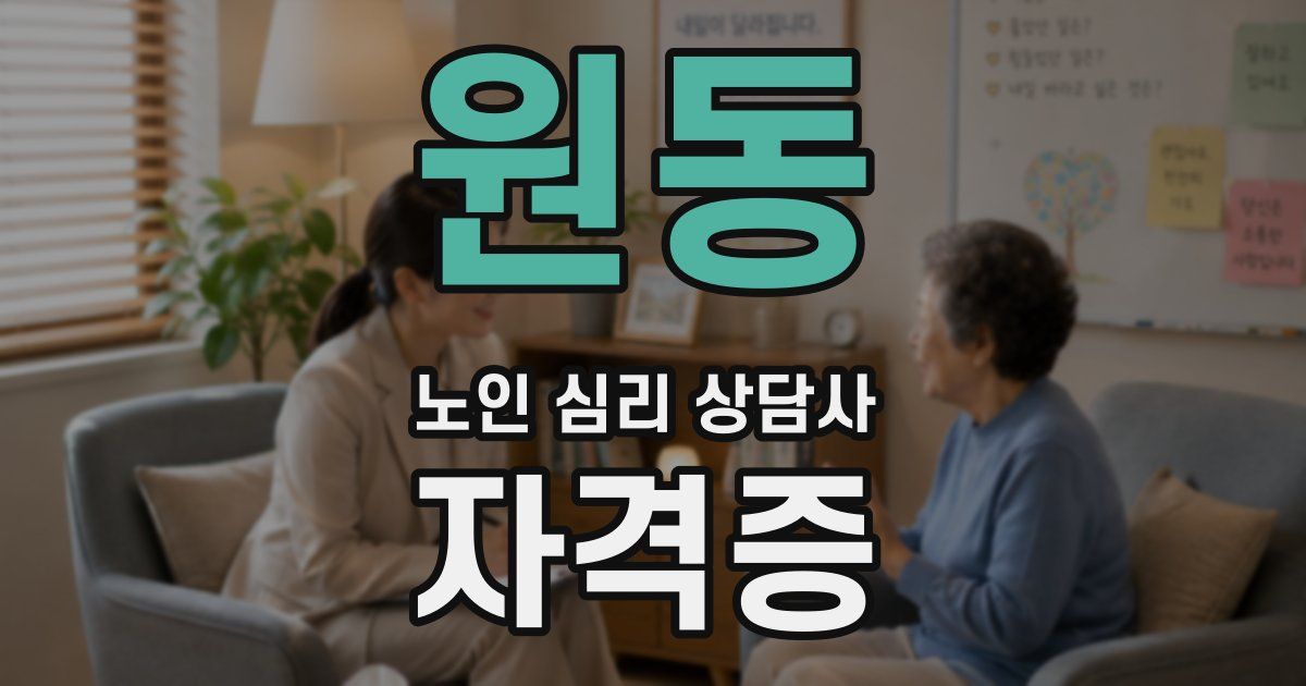 원동 노인 심리 상담사 자격증