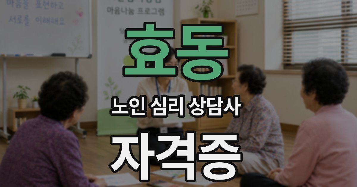 효동 노인 심리 상담사 자격증
