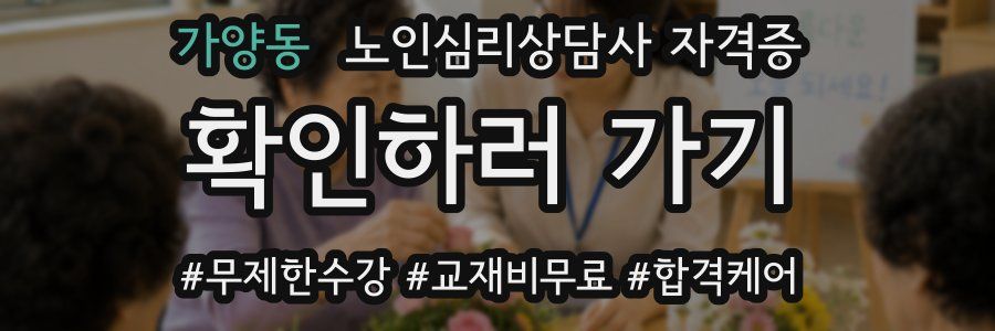 가양동 노인 심리 상담사 자격증