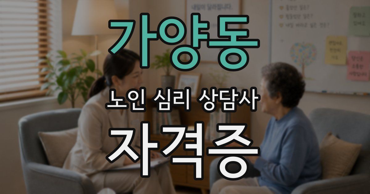 가양동 노인 심리 상담사 자격증