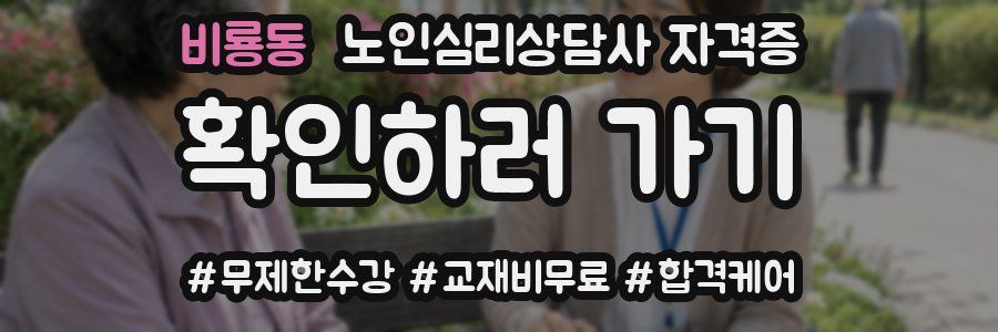 비룡동 노인 심리 상담사 자격증