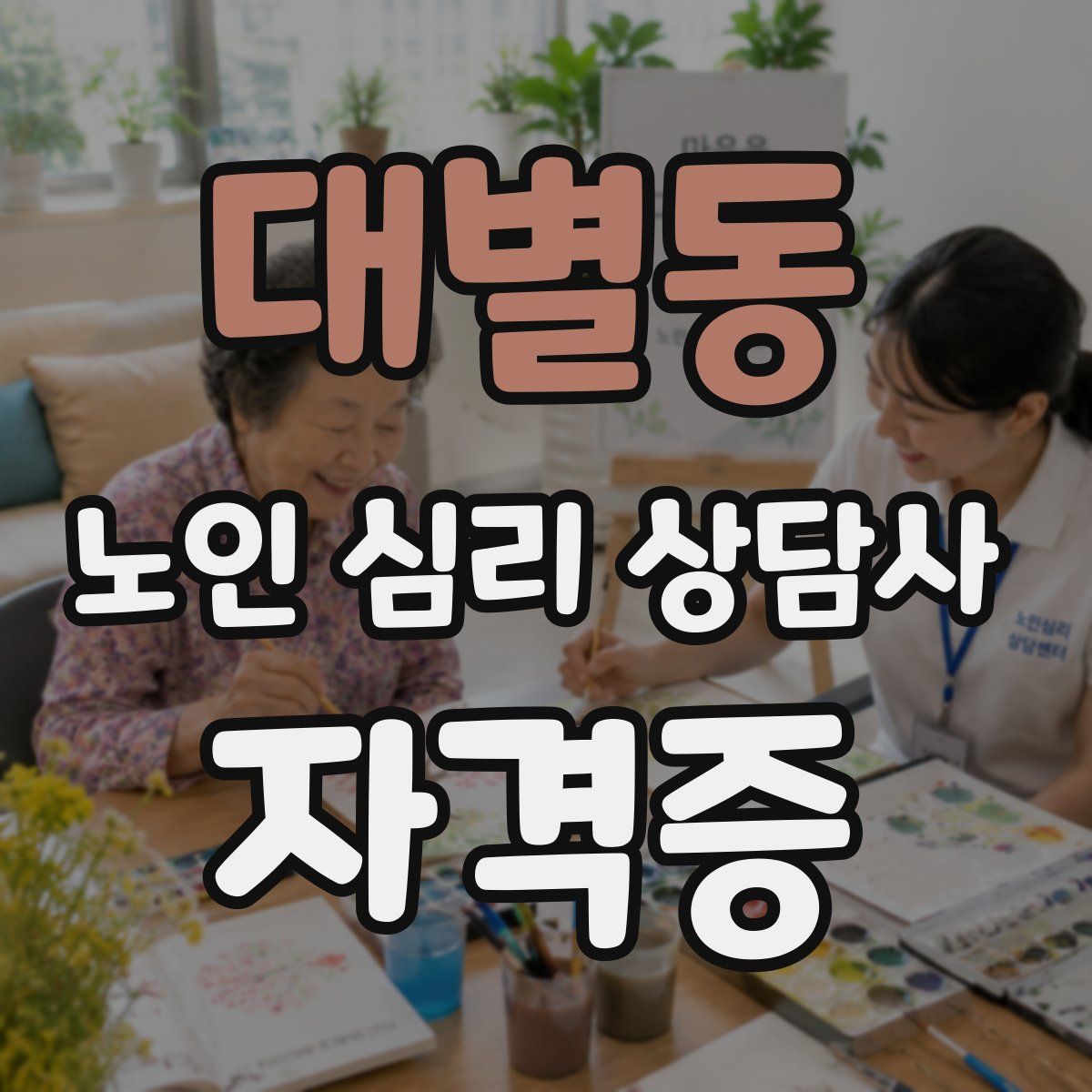 대별동 노인 심리 상담사 자격증