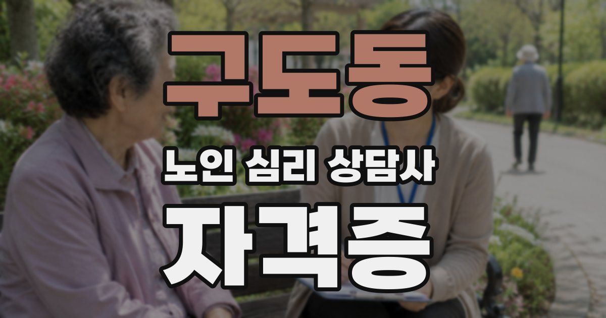 구도동 노인 심리 상담사 자격증