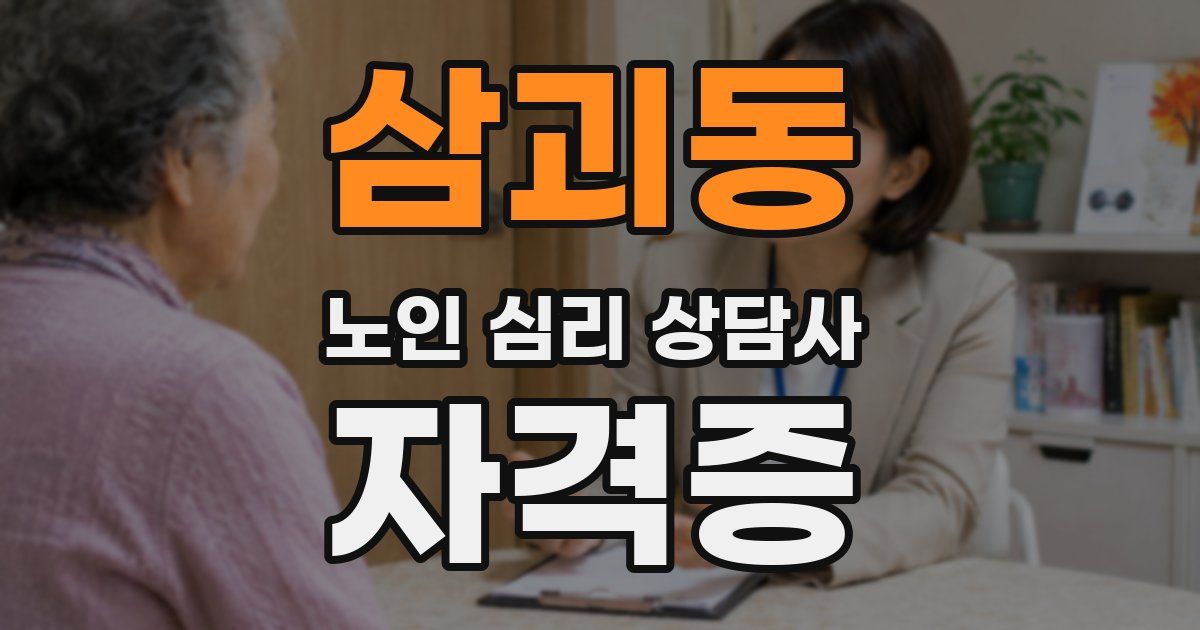 삼괴동 노인 심리 상담사 자격증