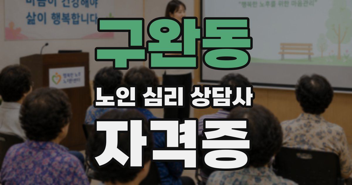 구완동 노인 심리 상담사 자격증